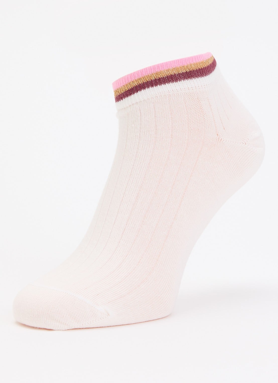 MarcMarcs Felice sneakersokken in katoenblend met glitter in 2-pack - detail bordeauxrood