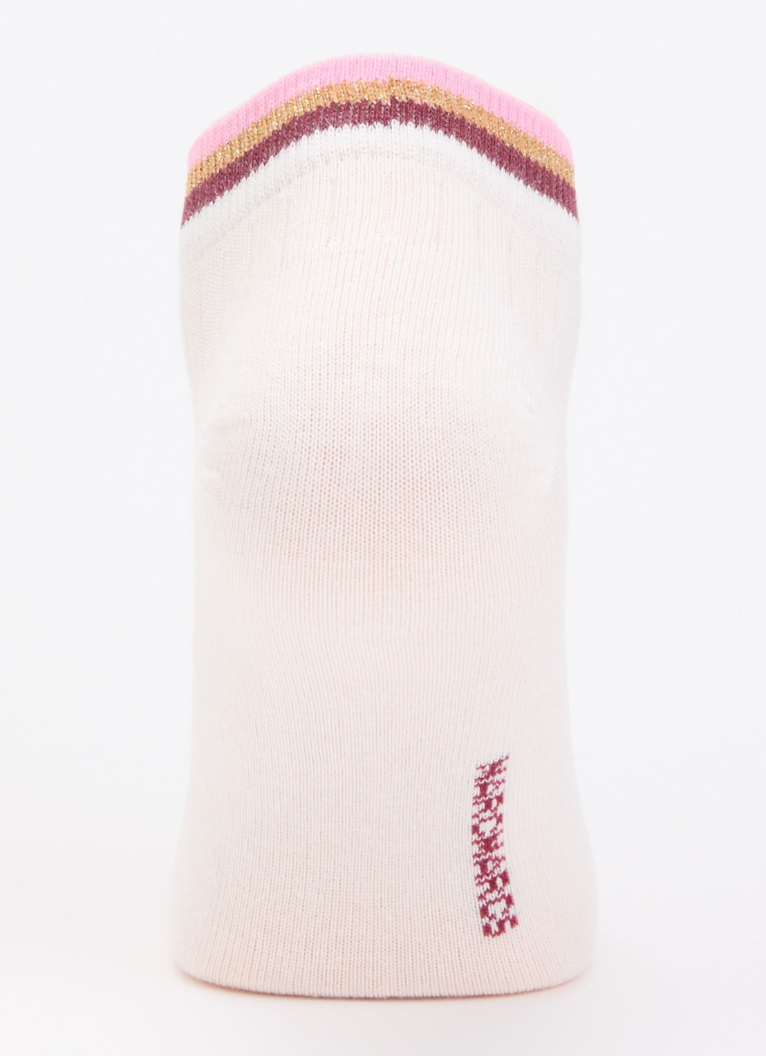 MarcMarcs Felice sneakersokken in katoenblend met glitter in 2-pack - voorkant 3 bordeauxrood