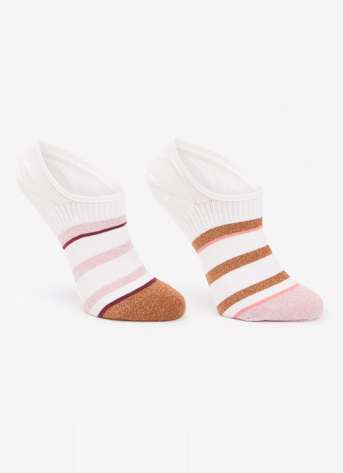 MarcMarcs Footies sneakersokken in 2-pack - voorkant multicolor