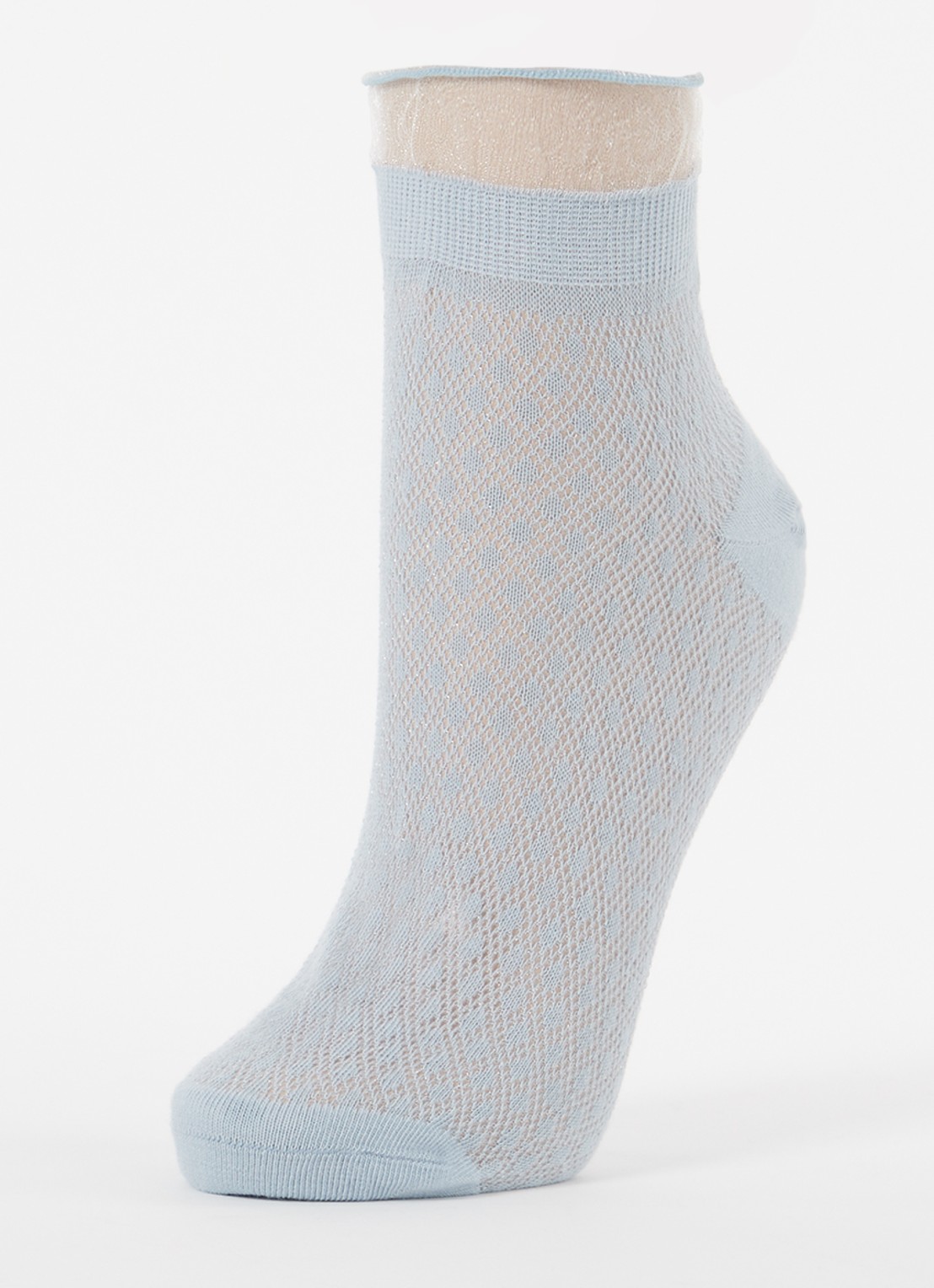 MarcMarcs Hazel sokken met lurex en logo - detail lichtblauw