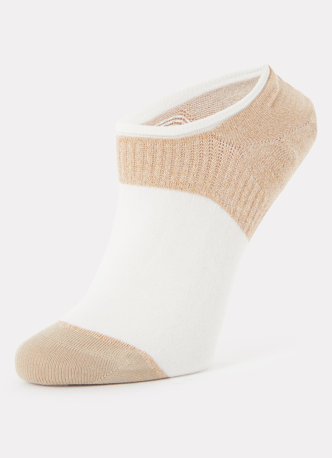 MarcMarcs Livia sneakersokken met lurex - detail gebroken wit