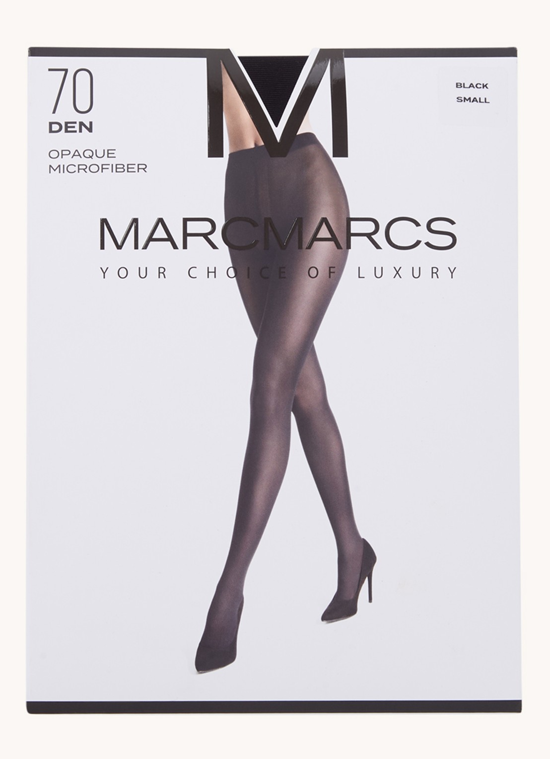 MarcMarcs Microfiber panty in 70 denier black - voorkant zwart