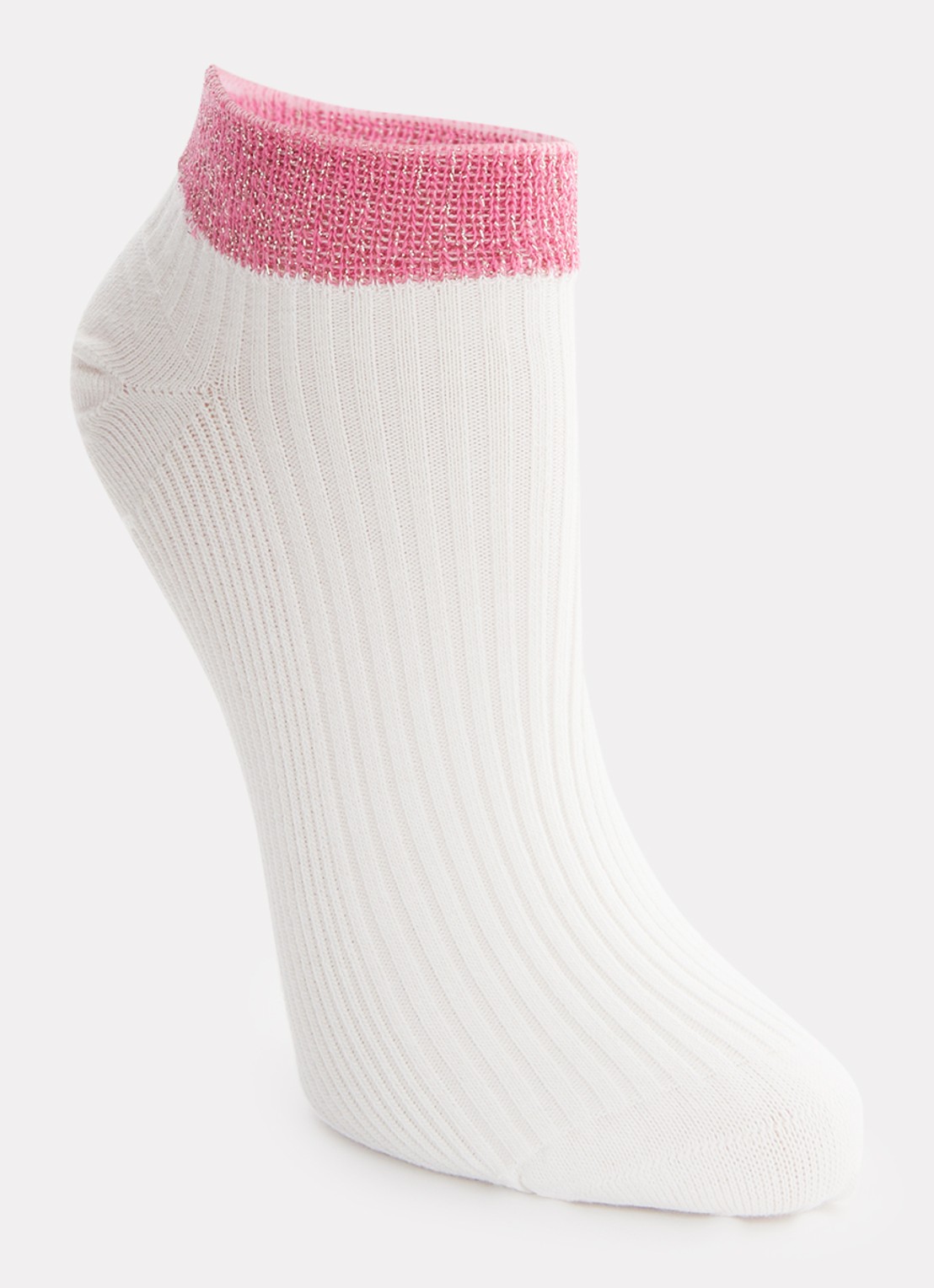 MarcMarcs Moscow sneakersokken met glitter in 2-pack - voorkant roze