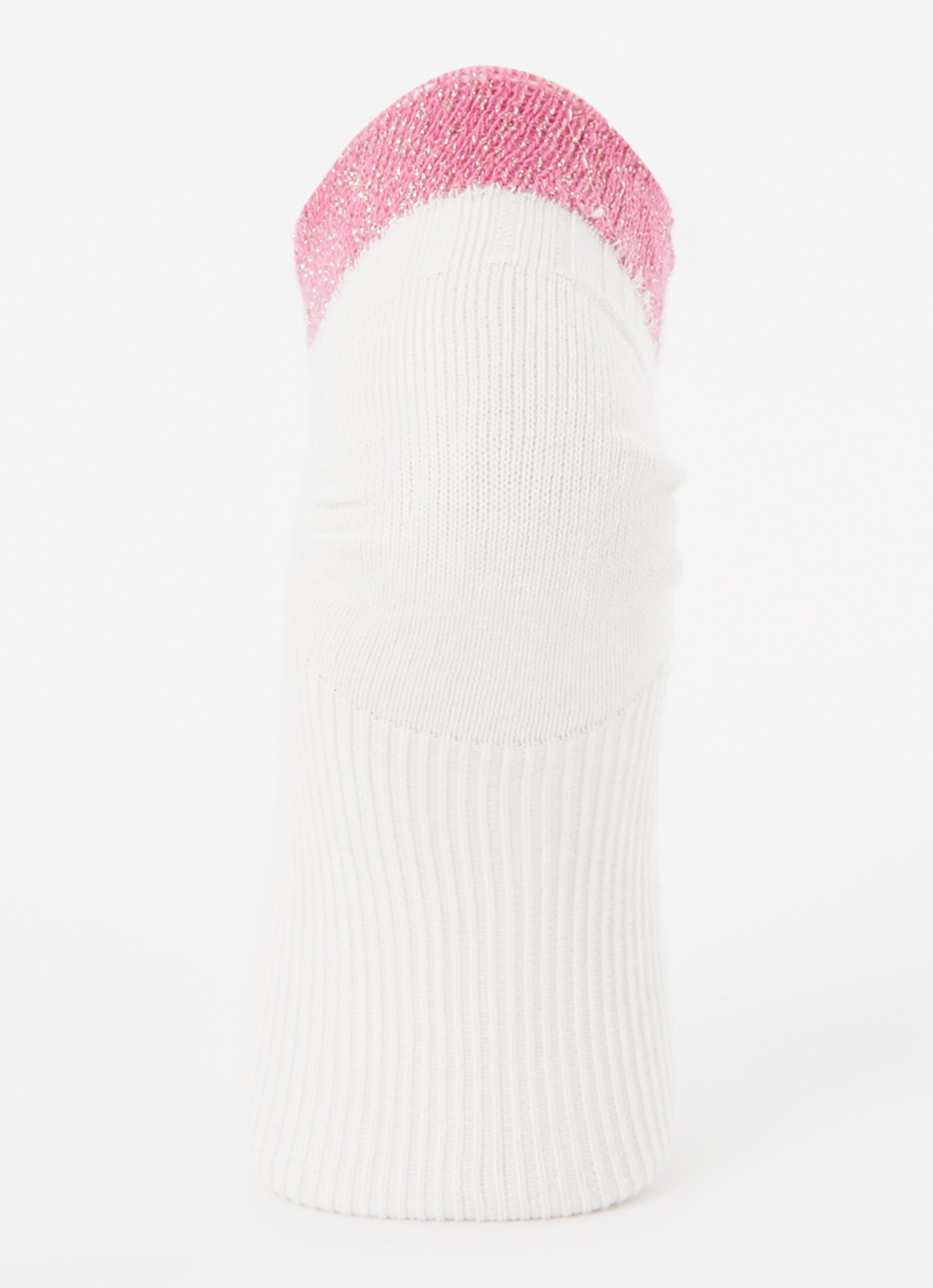 MarcMarcs Moscow sneakersokken met glitter in 2-pack - voorkant 2 roze
