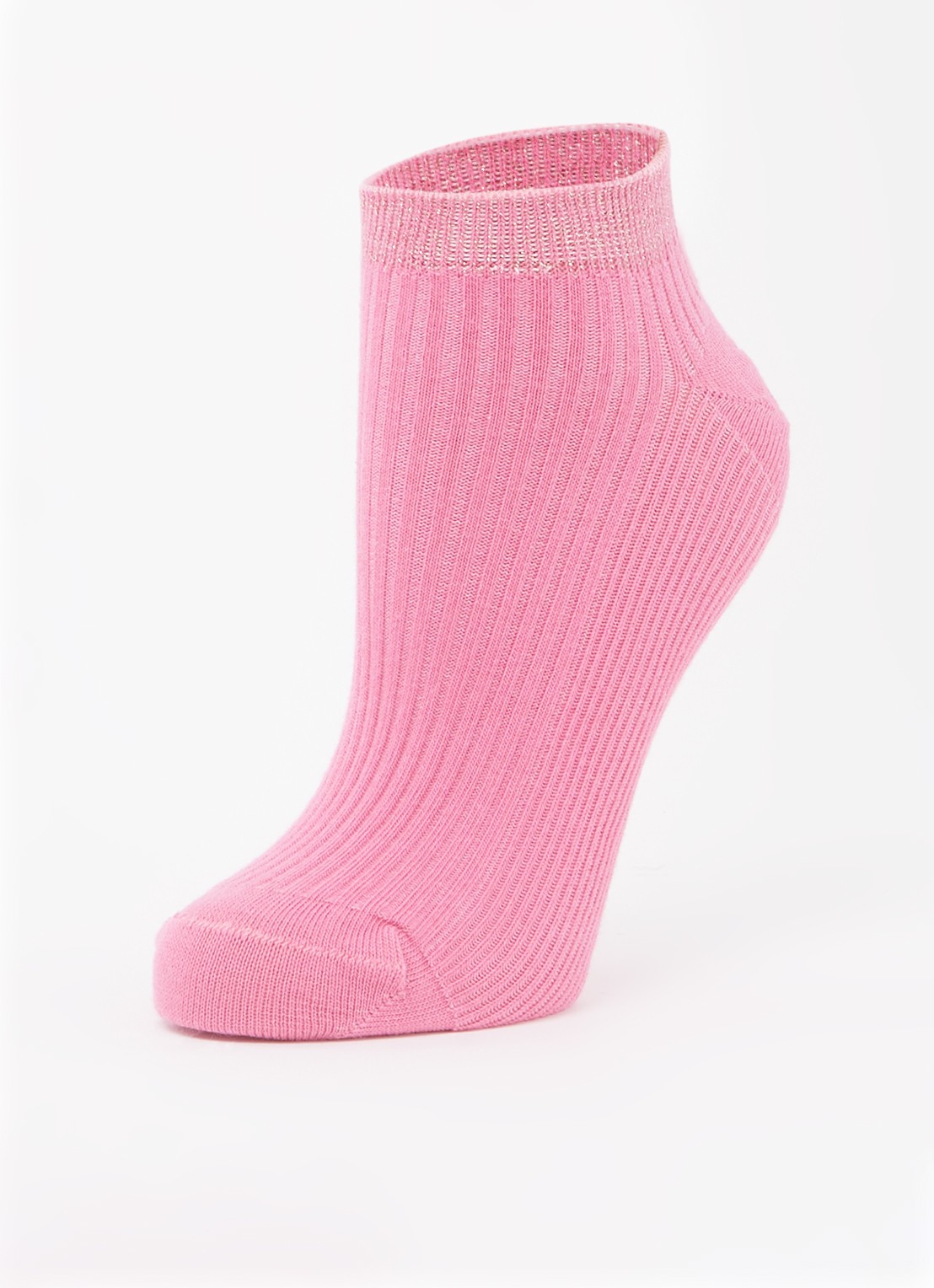 MarcMarcs Moscow sneakersokken met glitter in 2-pack - detail donkerroze