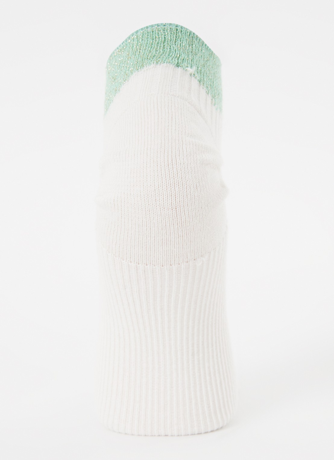 MarcMarcs Moscow sneakersokken met glitter in 2-pack - voorkant 2 groen