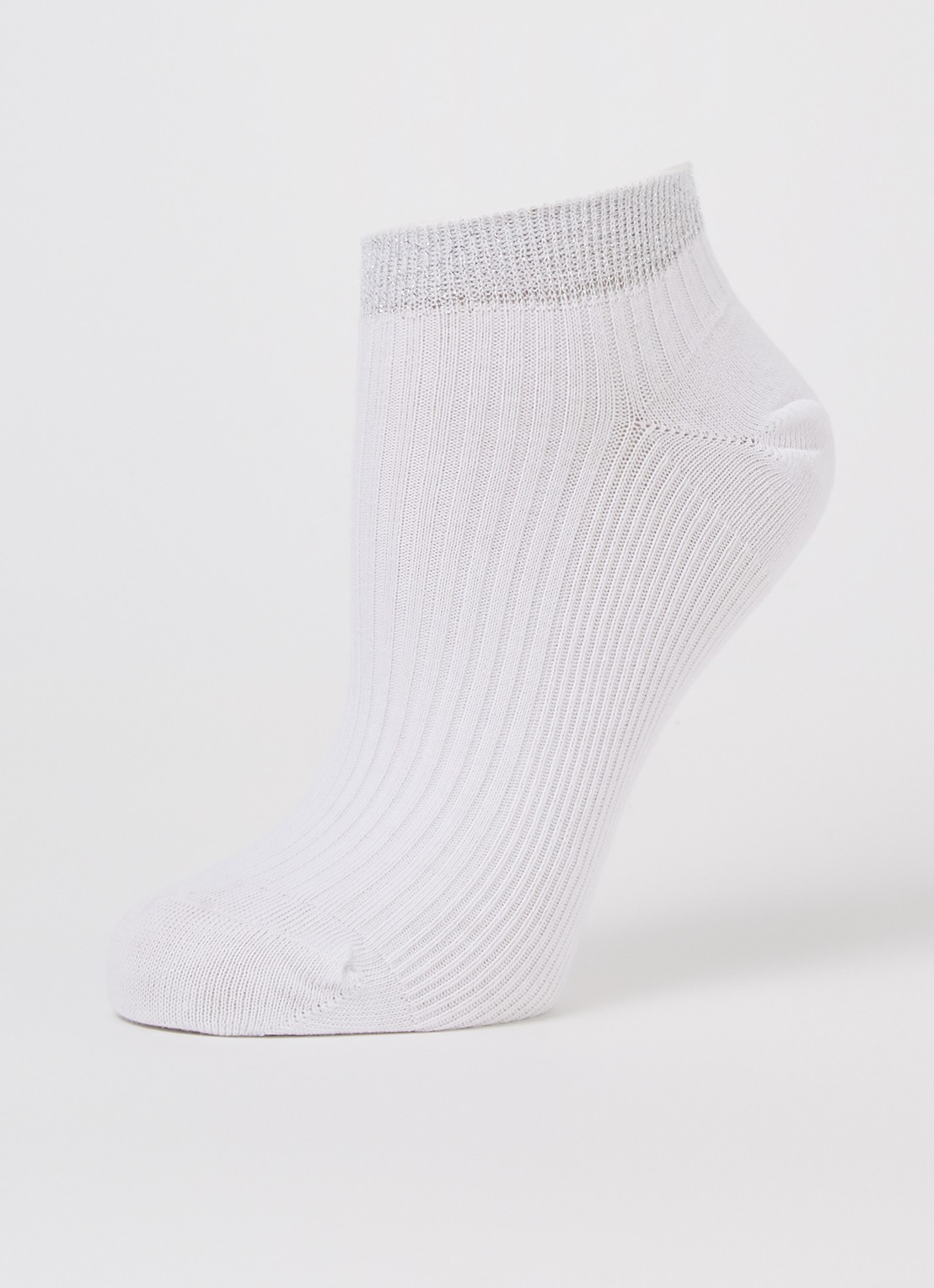 MarcMarcs Moscow sneakersokken met lurex in 2-pack - detail 3 wit