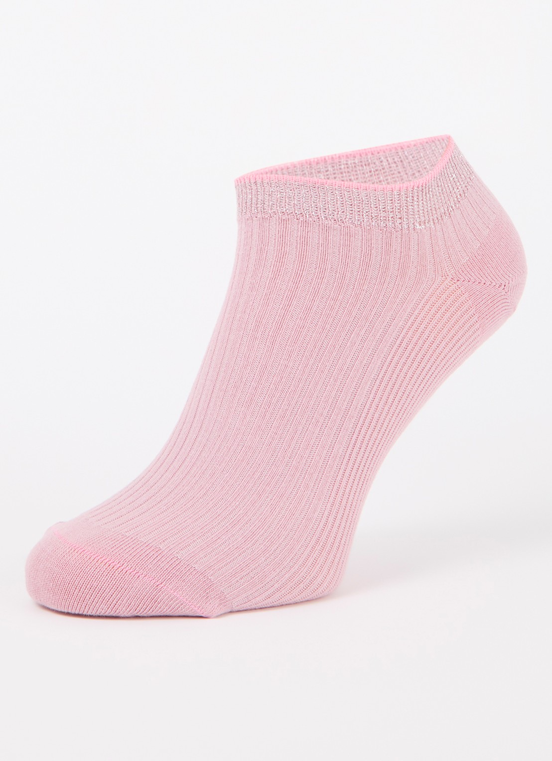 MarcMarcs Moscow sneakersokken met lurex in 2-pack - detail roze