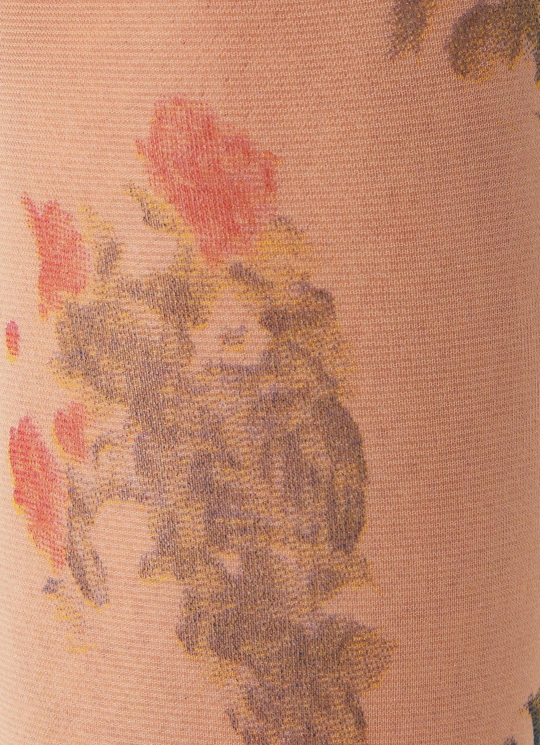 MarcMarcs Panty met bloemenprint in 20 denier - detail camel