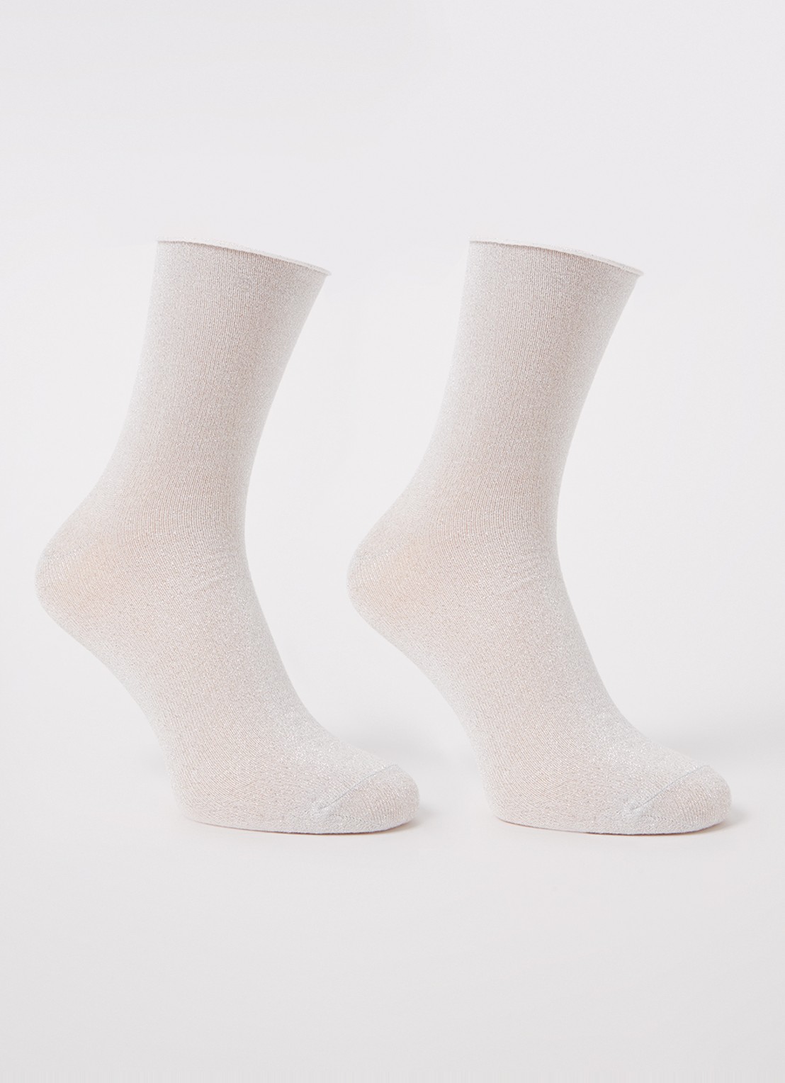 MarcMarcs Sokken met lurex in 2-pack - voorkant 2 zilver