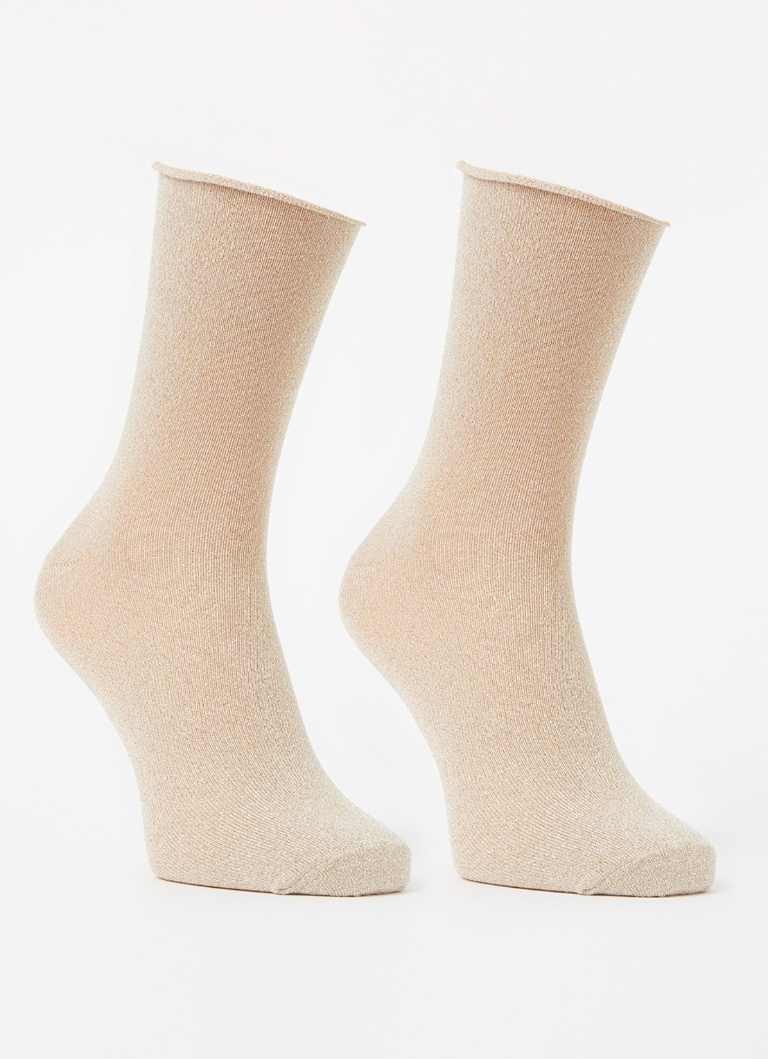 MarcMarcs Sokken met lurex in 2-pack - voorkant goud