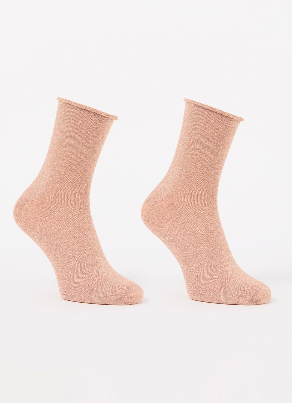 MarcMarcs Sokken met lurex in 2-pack - voorkant abrikoos
