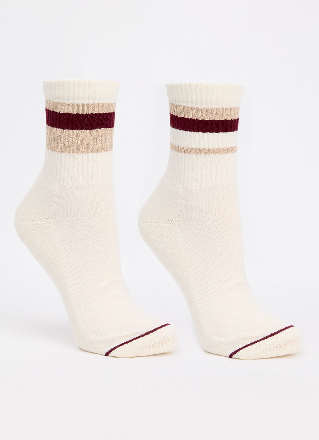 MarcMarcs Tibby sokken met lurex in 2-pack - voorkant creme