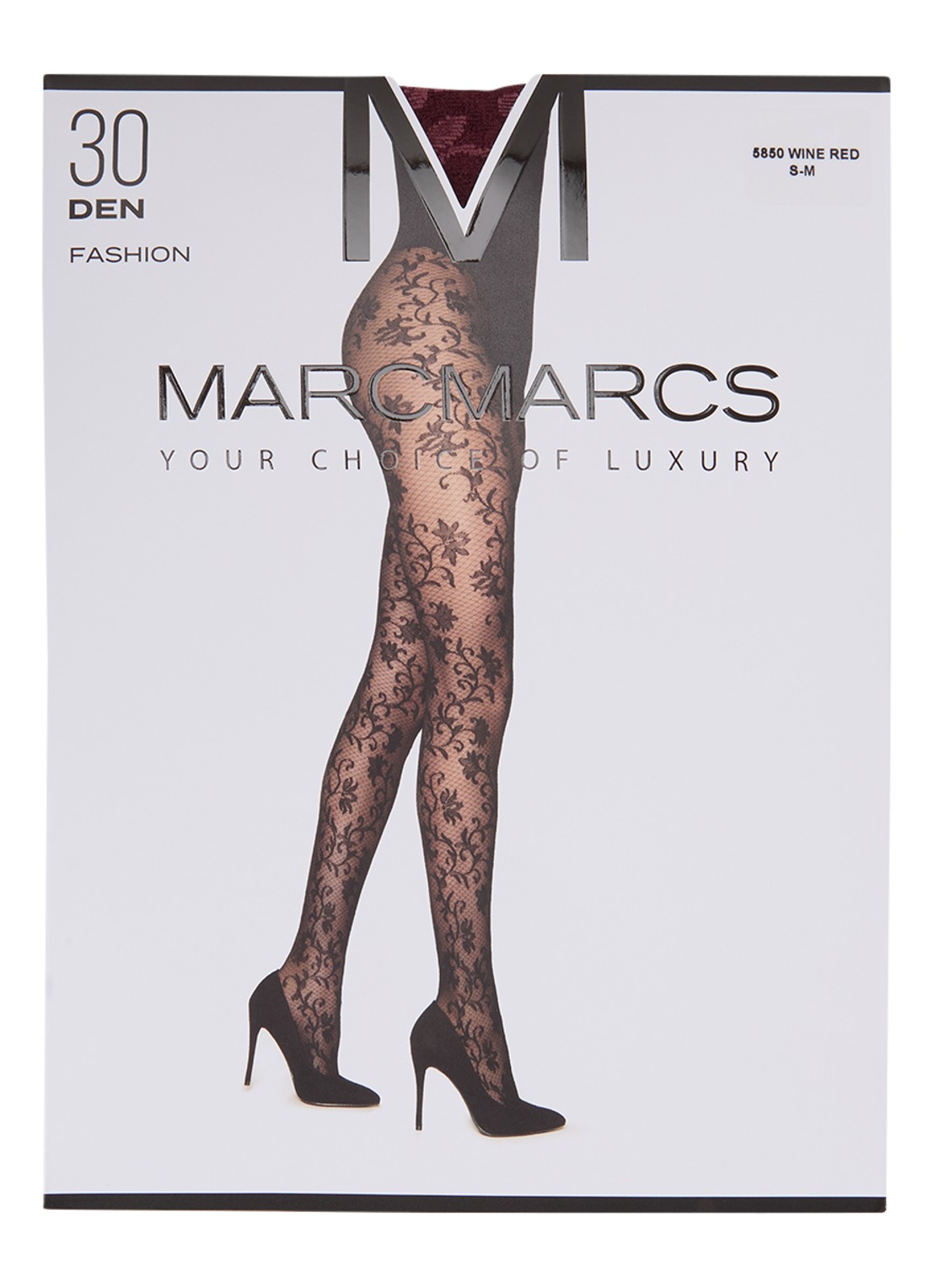 MarcMarcs Woman Tight netpanty in 30 denier - voorkant bordeauxrood