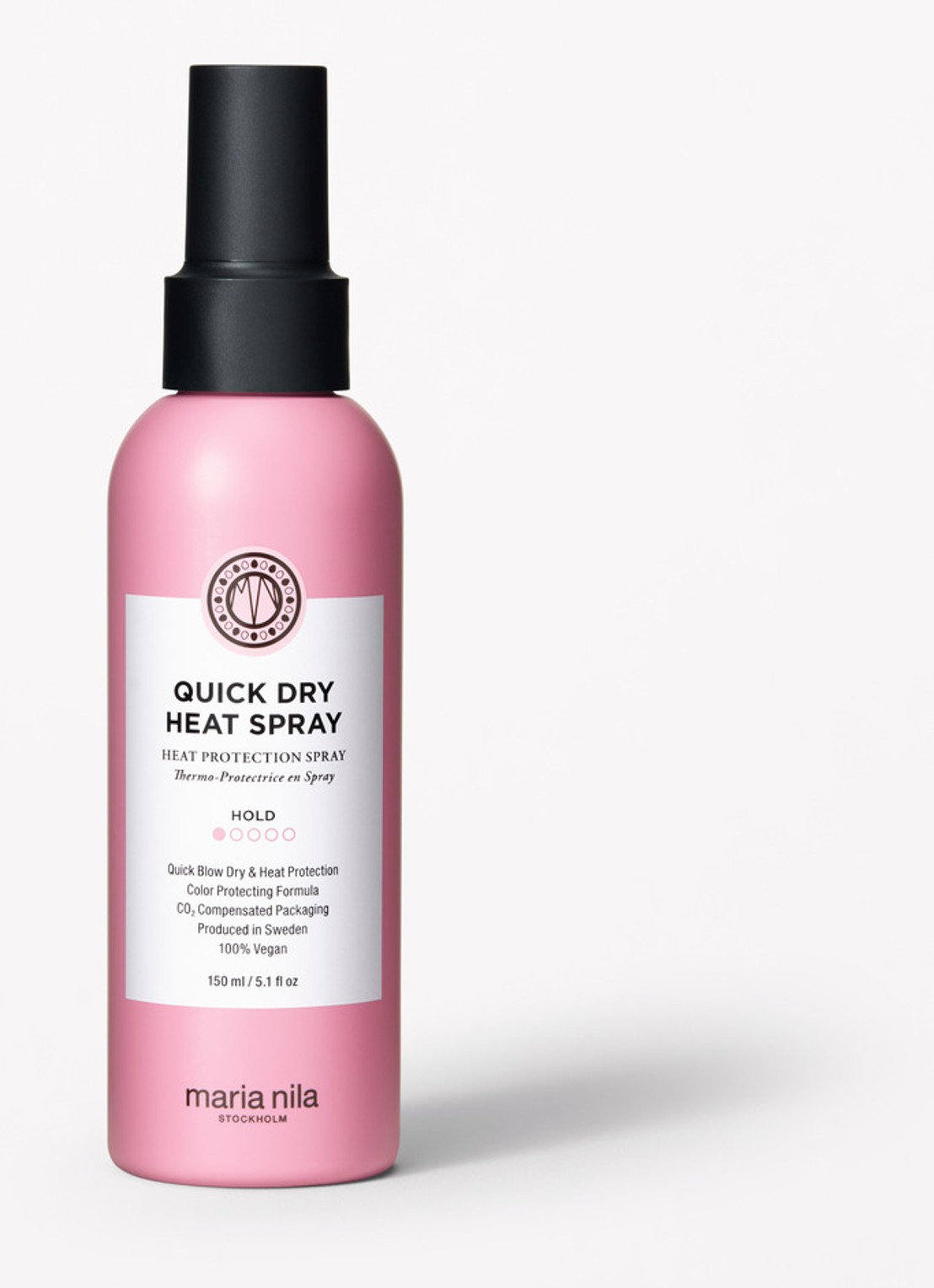 MARIA NILA Quick Dry Heat Spray - hittebeschermingsspray - voorkant beige