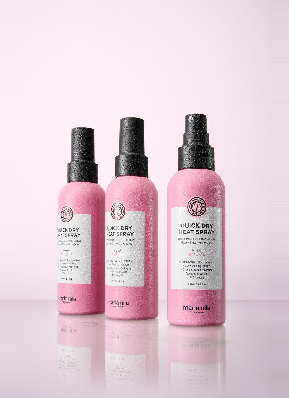MARIA NILA Quick Dry Heat Spray - hittebeschermingsspray - voorkant 2 beige