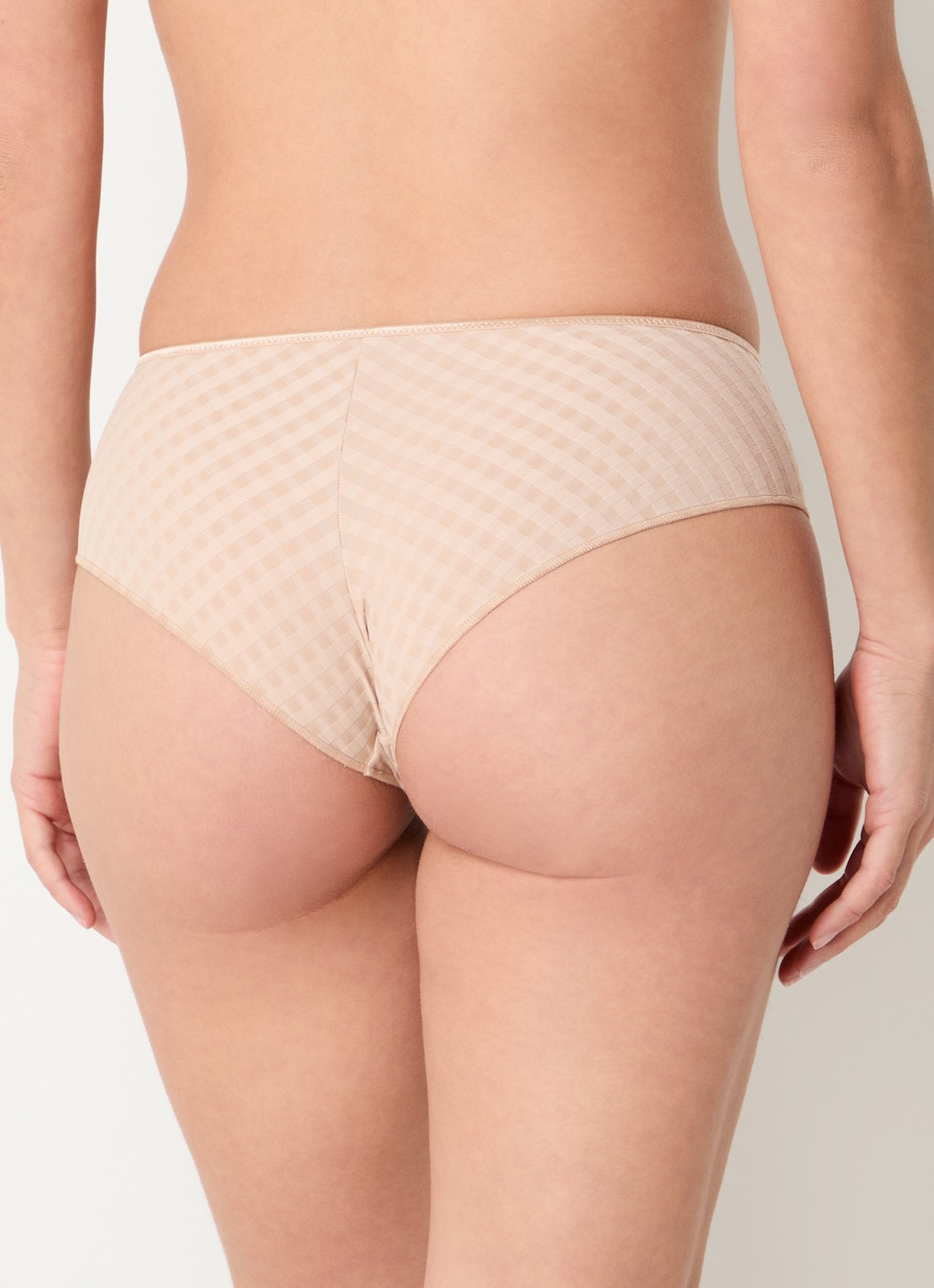 Marie Jo Avero shorty met ruitdessin - achterkant beige