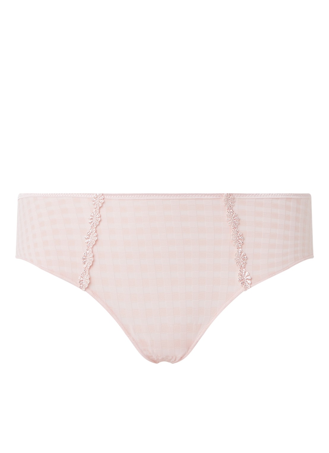 Marie Jo Avero shorty met ruitdessin - voorkant perzikroze