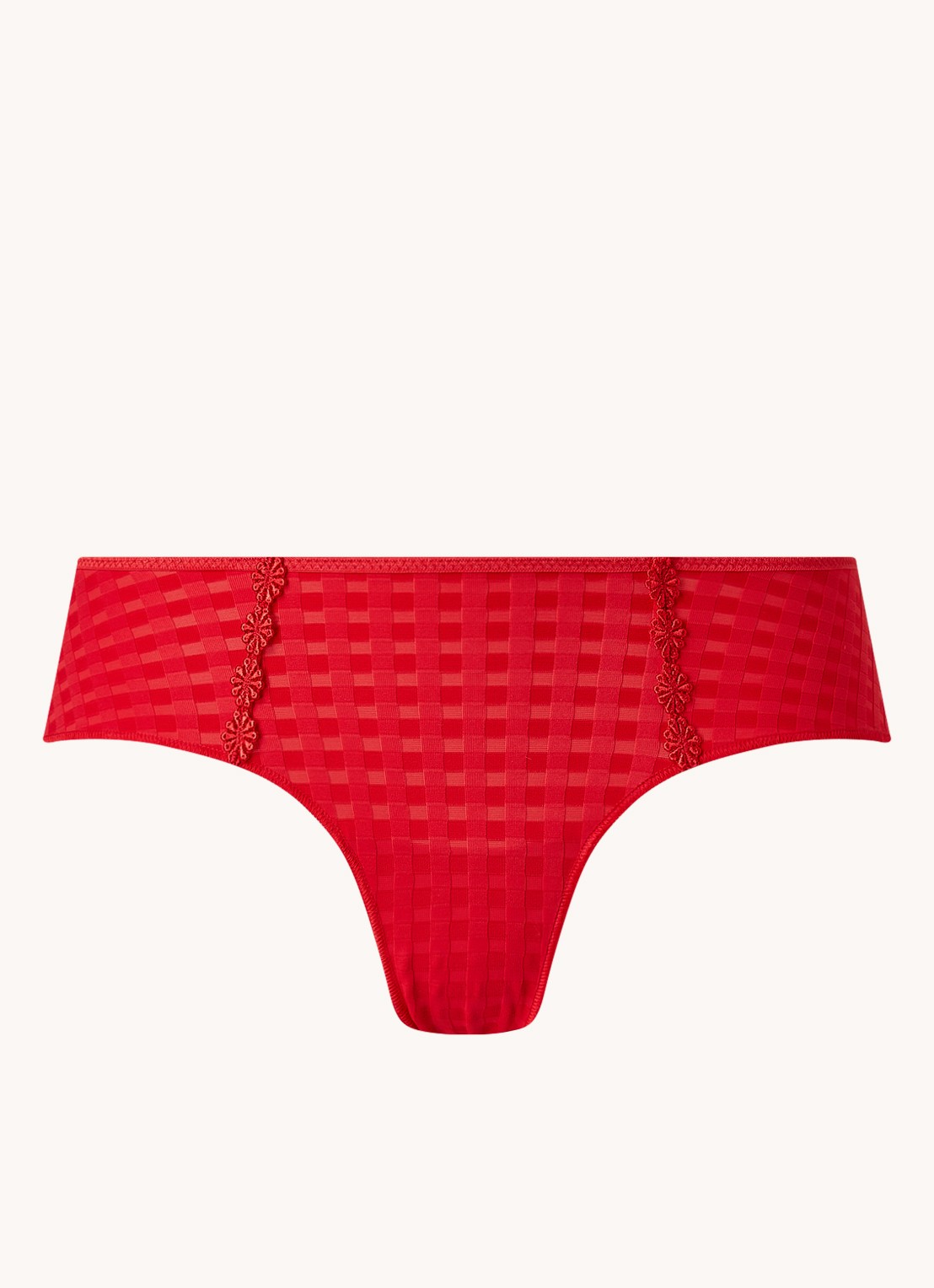 Marie Jo Avero shorty met ruitdessin - voorkant 3 steenrood