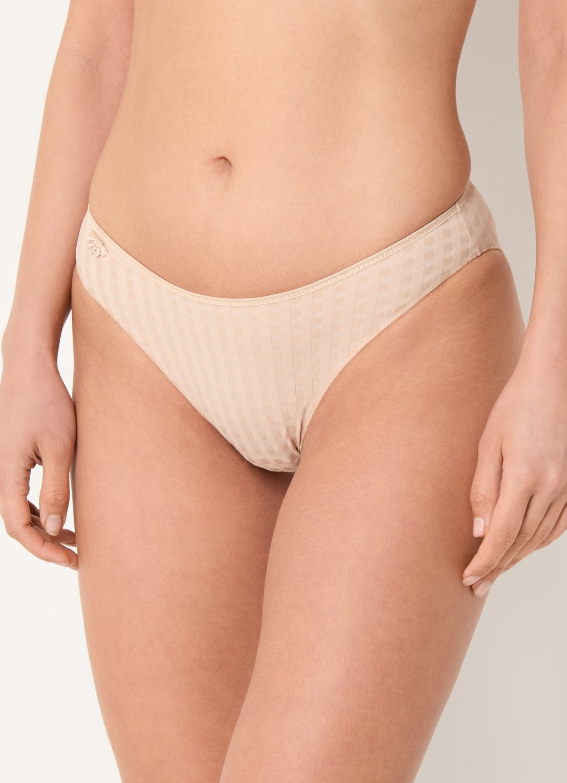 Marie Jo Avero slip met ruitdessin - detail beige
