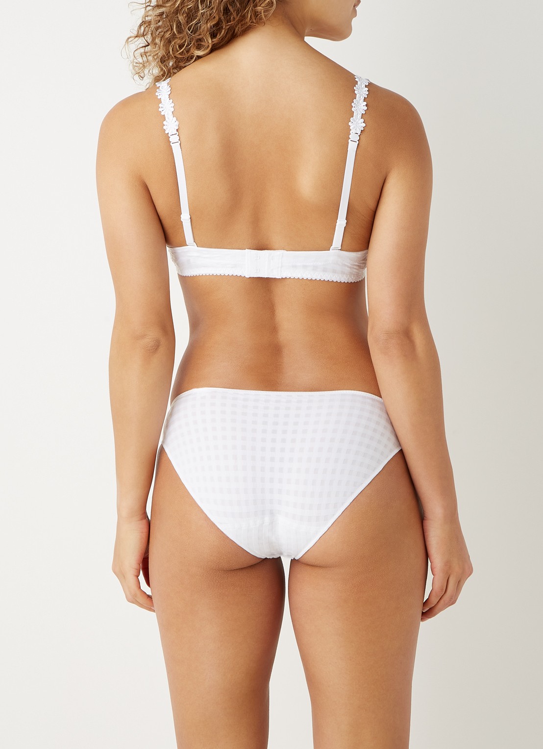 Marie Jo Avero slip met ruitdessin - achterkant wit