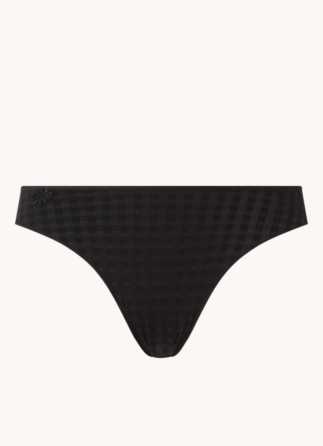 Marie Jo Avero slip met ruitdessin - voorkant 2 zwart