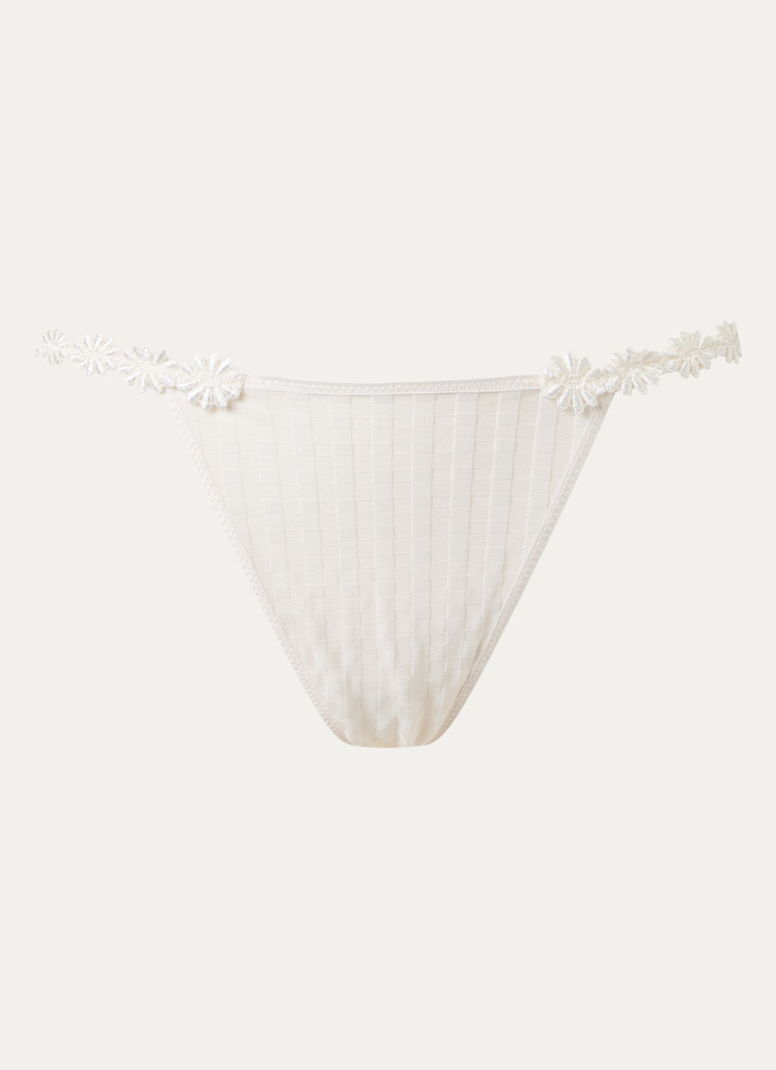 Marie Jo Avero string met ruitdessin - voorkant 2 gebroken wit