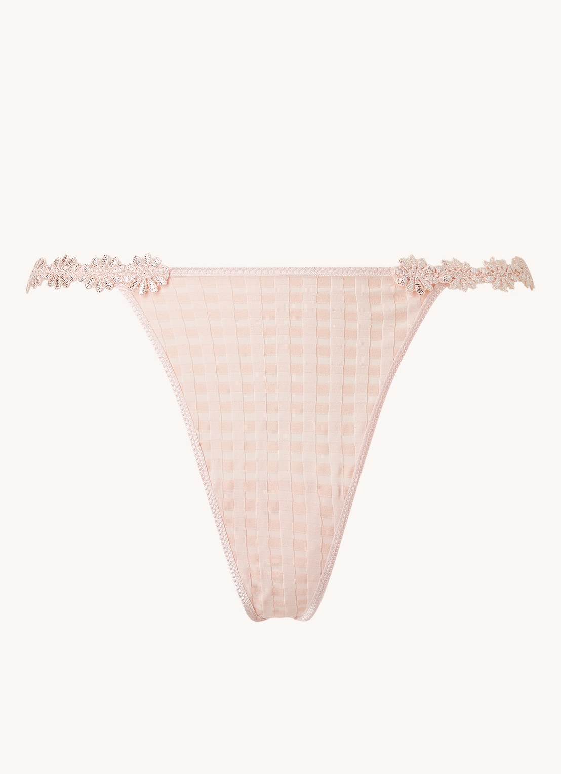 Marie Jo Avero string met ruitdessin - voorkant 9 lichtroze