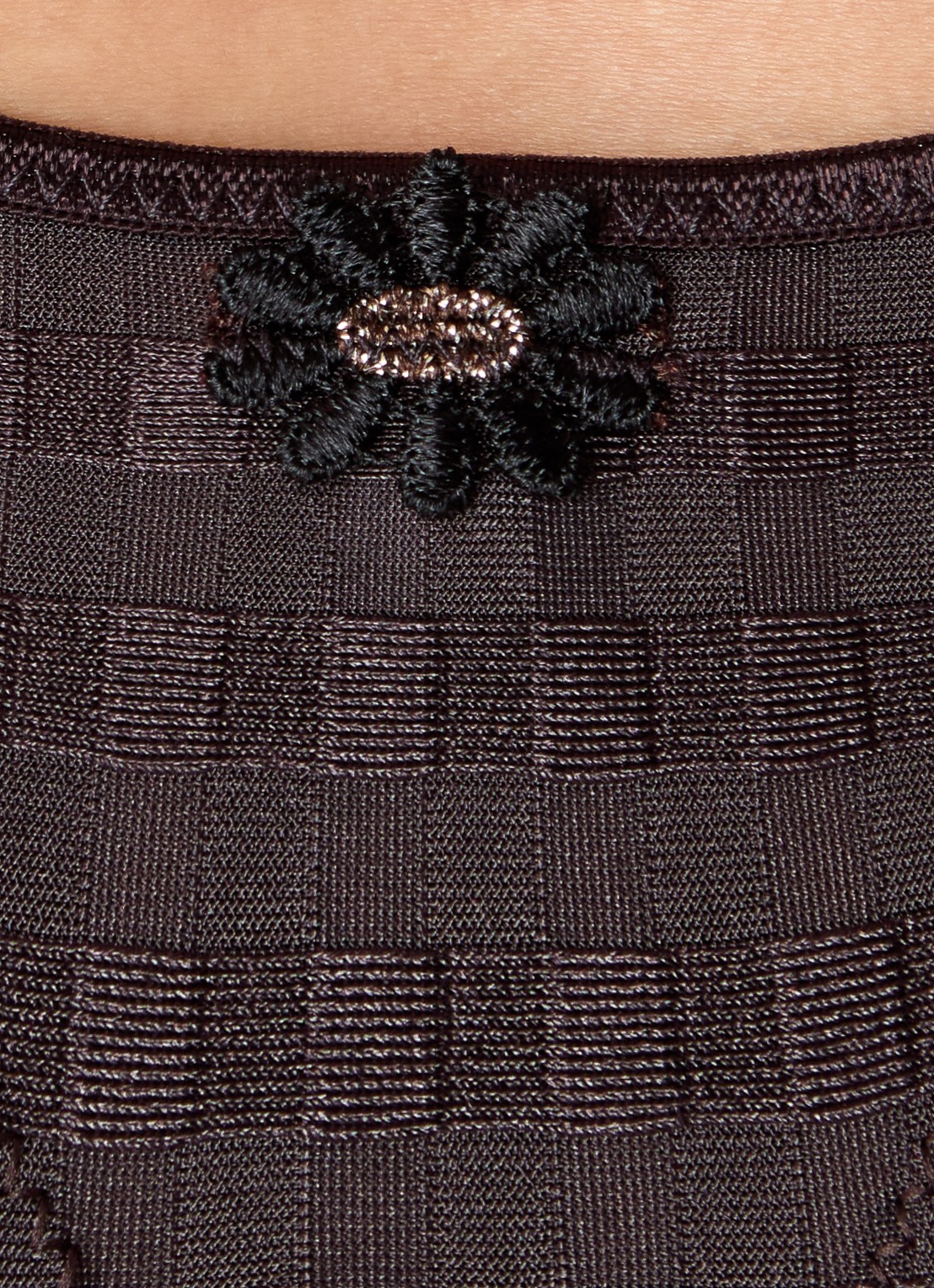 Marie Jo Avero string met ruitdessin - detail 3 donkerbruin