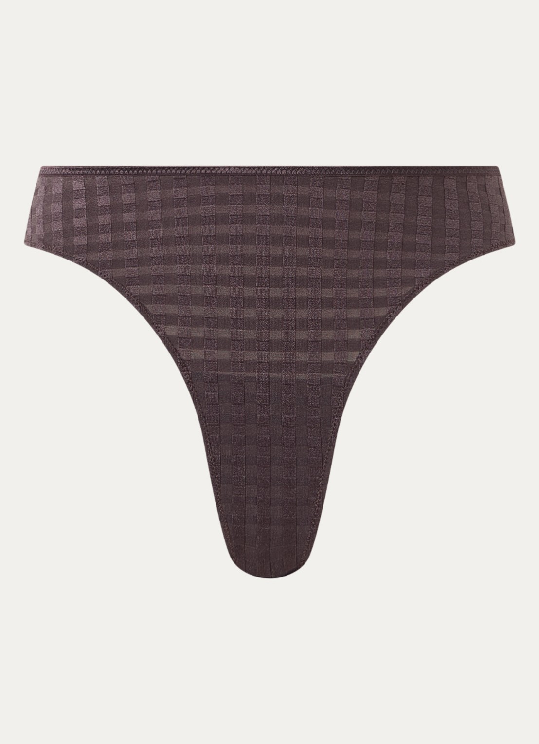 Marie Jo Avero string met ruitdessin - voorkant 4 donkerbruin