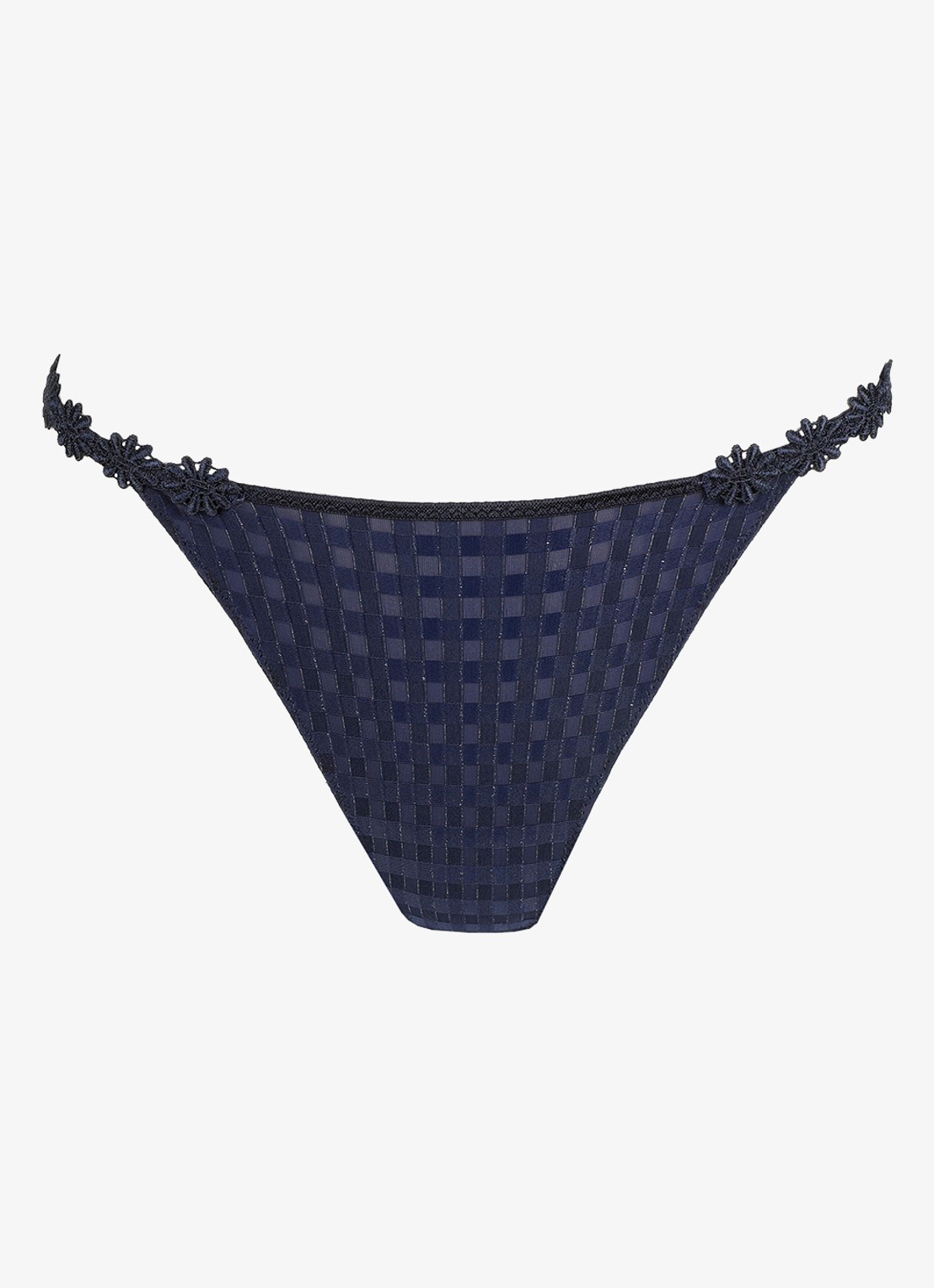 Marie Jo Avero string met ruitdessin - voorkant 4 donkerblauw
