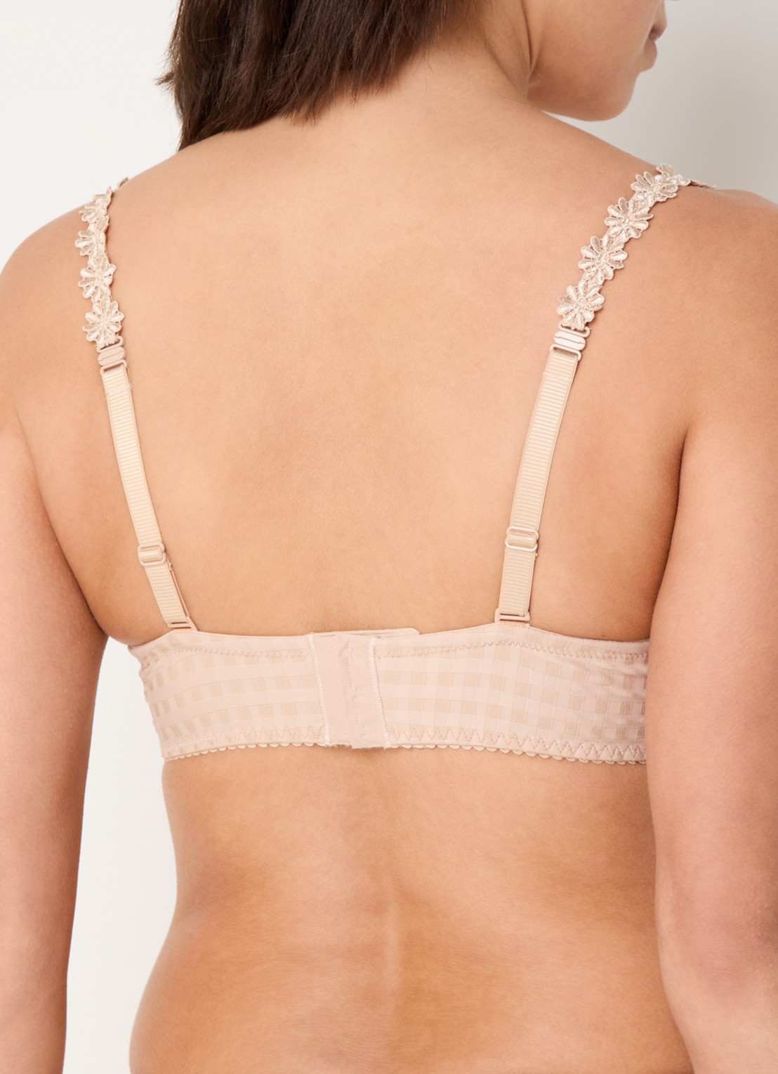 Marie Jo Avero voorgevormde balconette bh met ruitdessin - achterkant beige