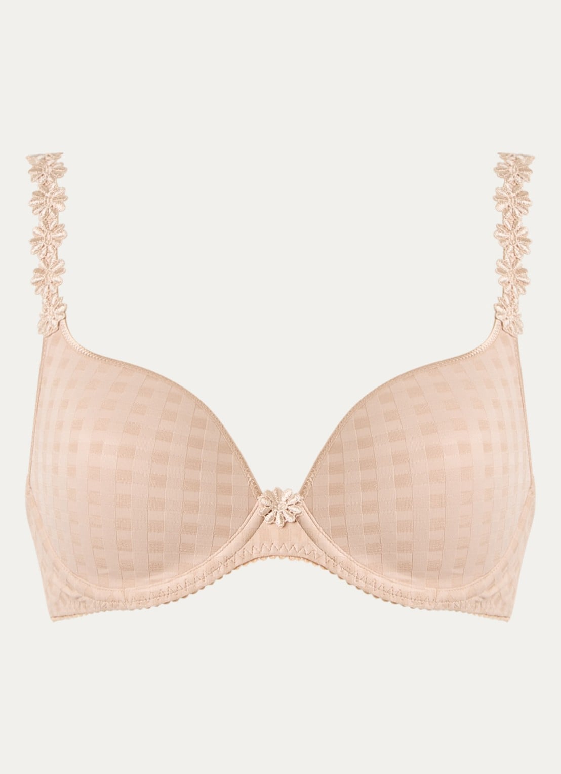 Marie Jo Avero voorgevormde beugel bh met bloemborduring - voorkant beige
