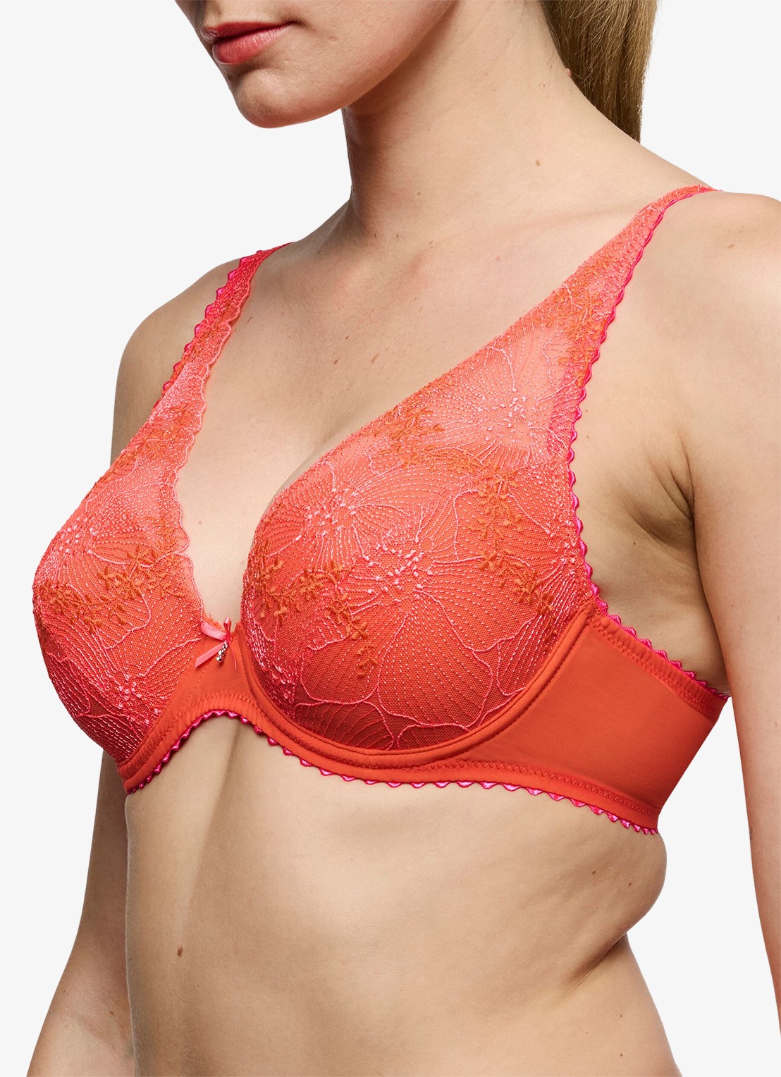 Marie Jo Beugel bh met overlay van kant - detail 5 koraalroze
