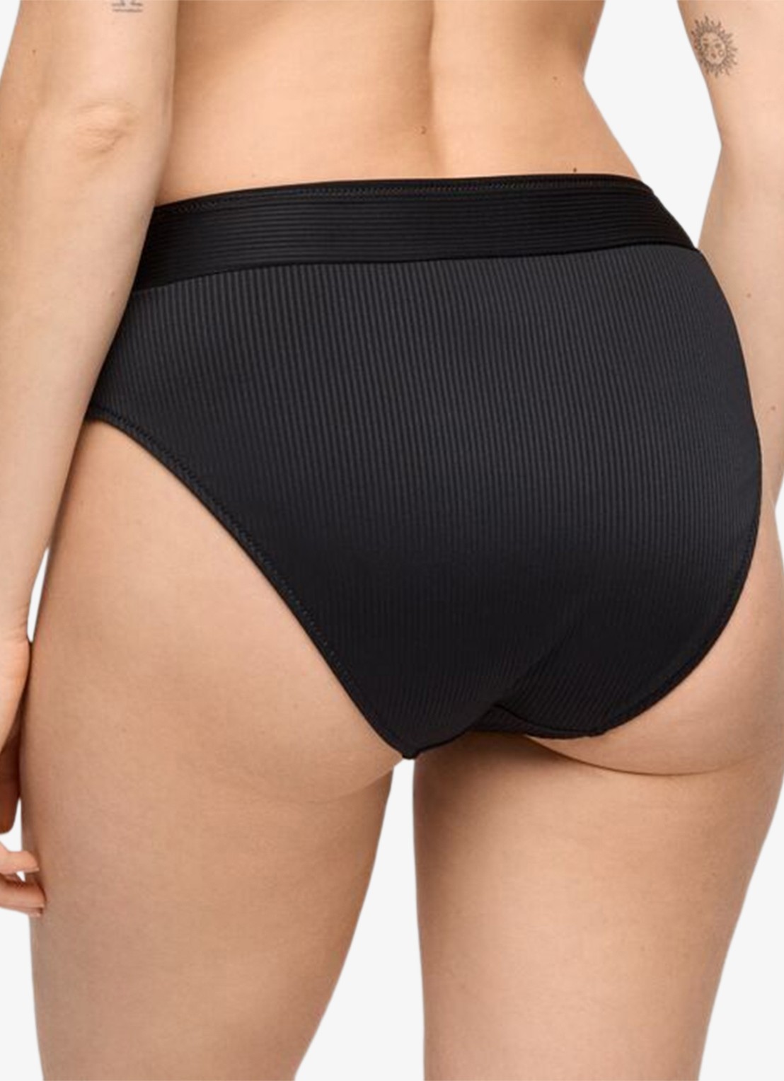 Marie Jo Cassie high waisted bikinislip met structuur - achterkant zwart
