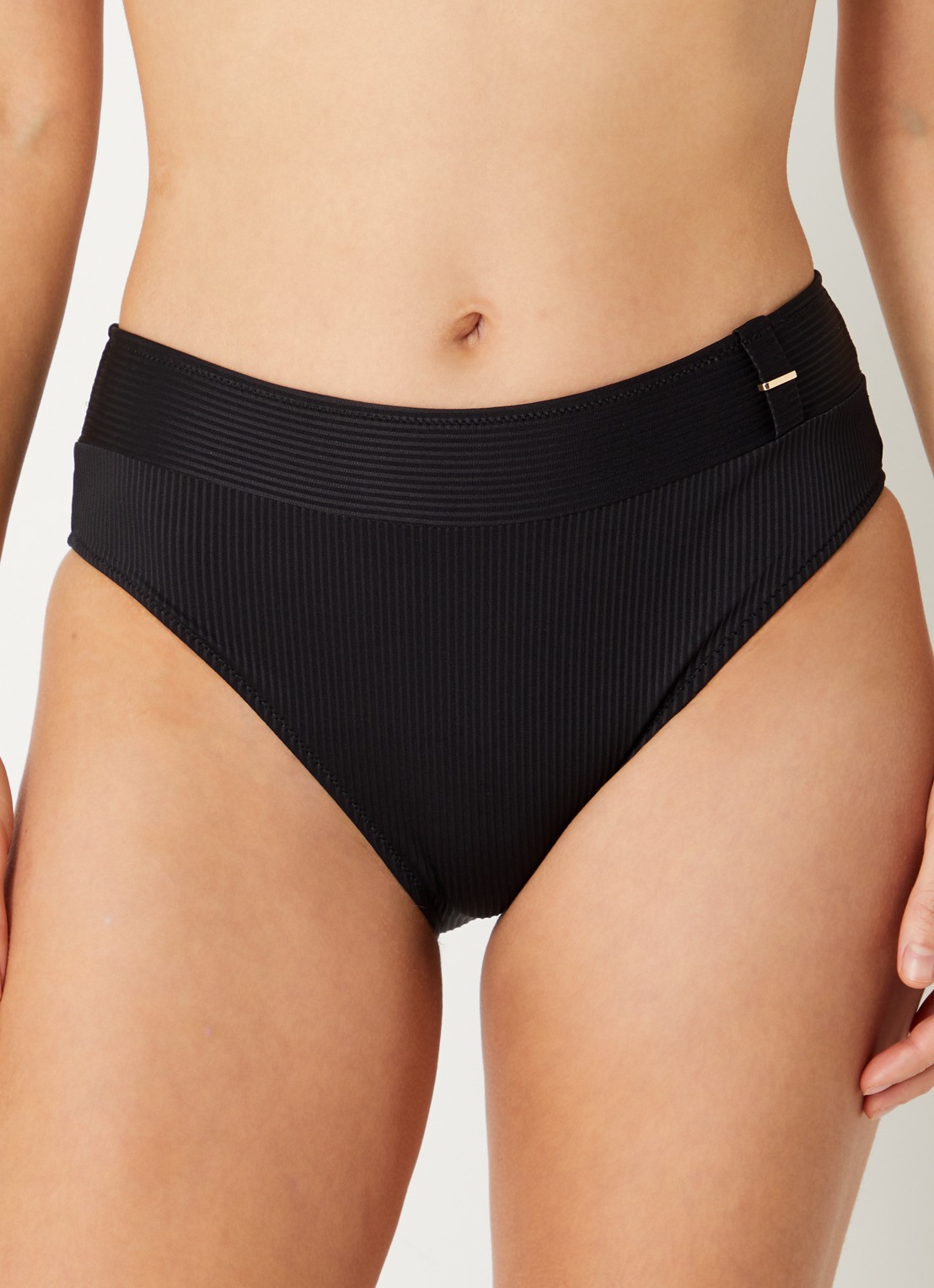 Marie Jo Cassie high waisted bikinislip met structuur - detail zwart