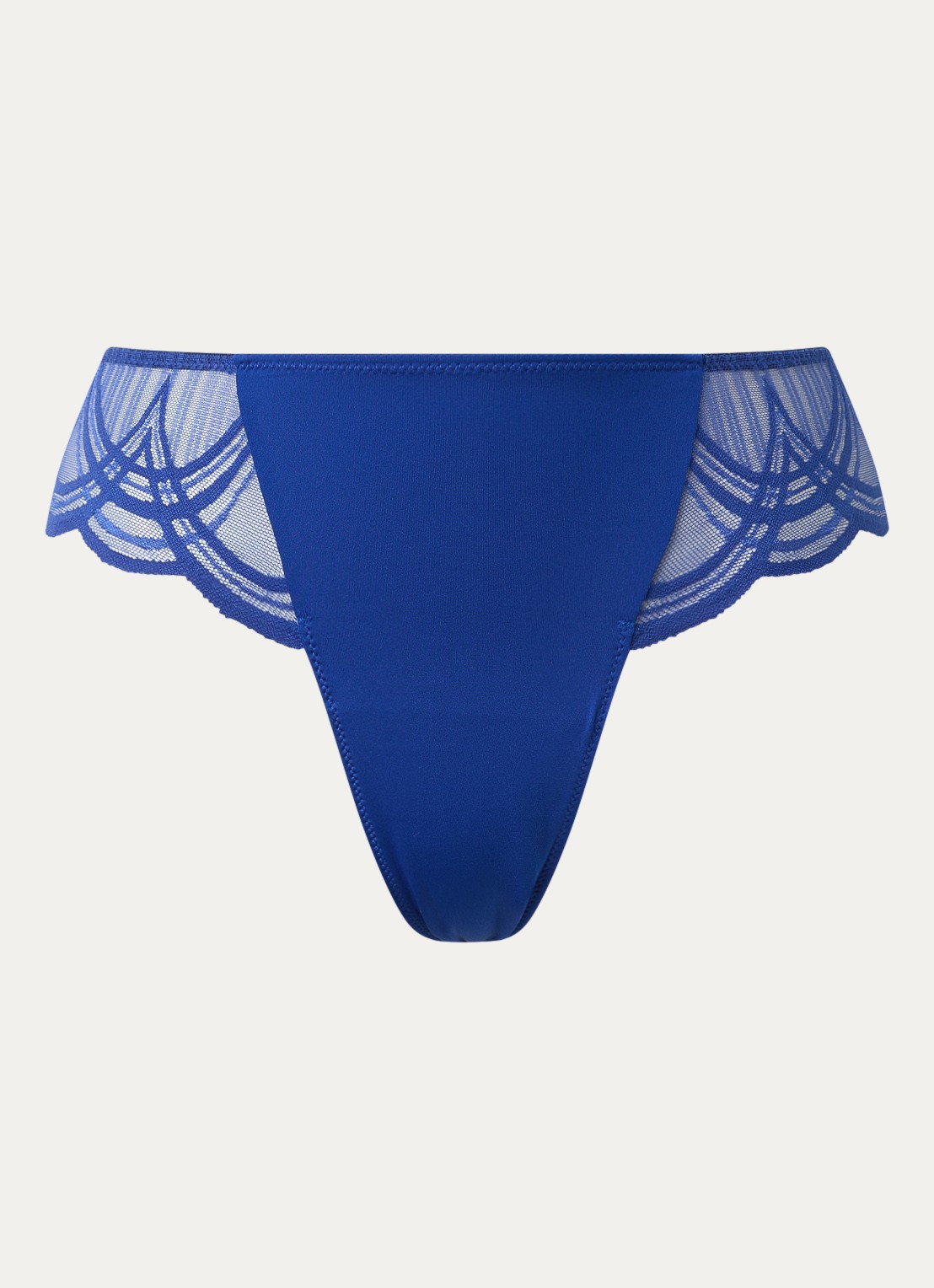 Marie Jo Cathia tanga met kant - voorkant royalblauw