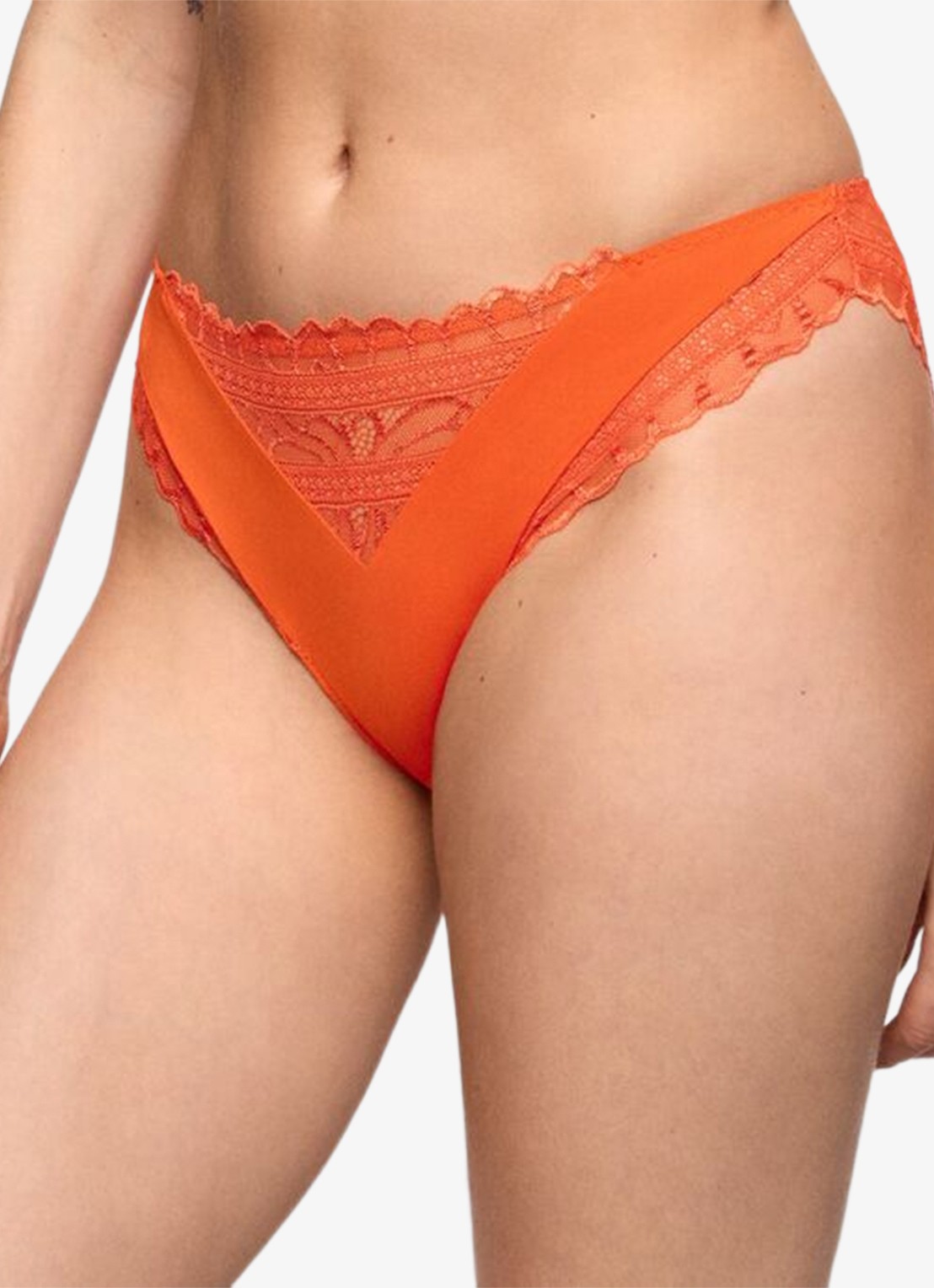 Marie Jo Cerina slip met kant - detail 5 oranje