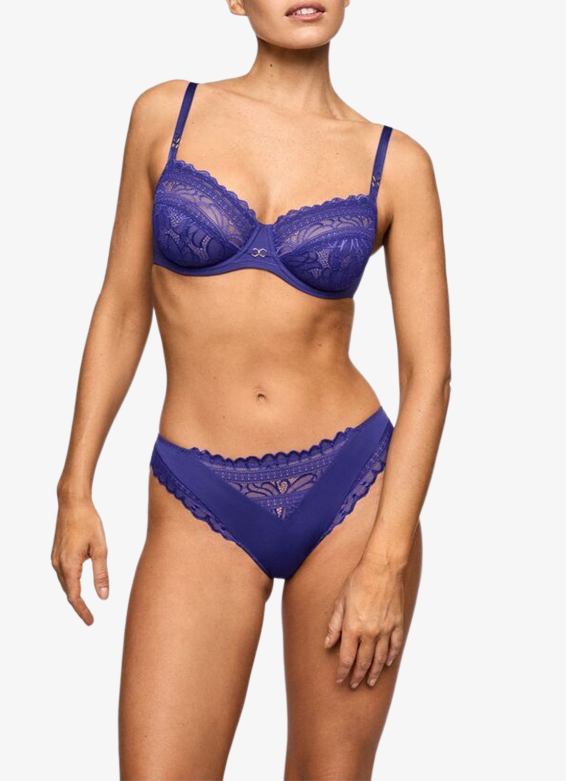 Marie Jo Cerina slip met kant - voorkant 5 donkerblauw
