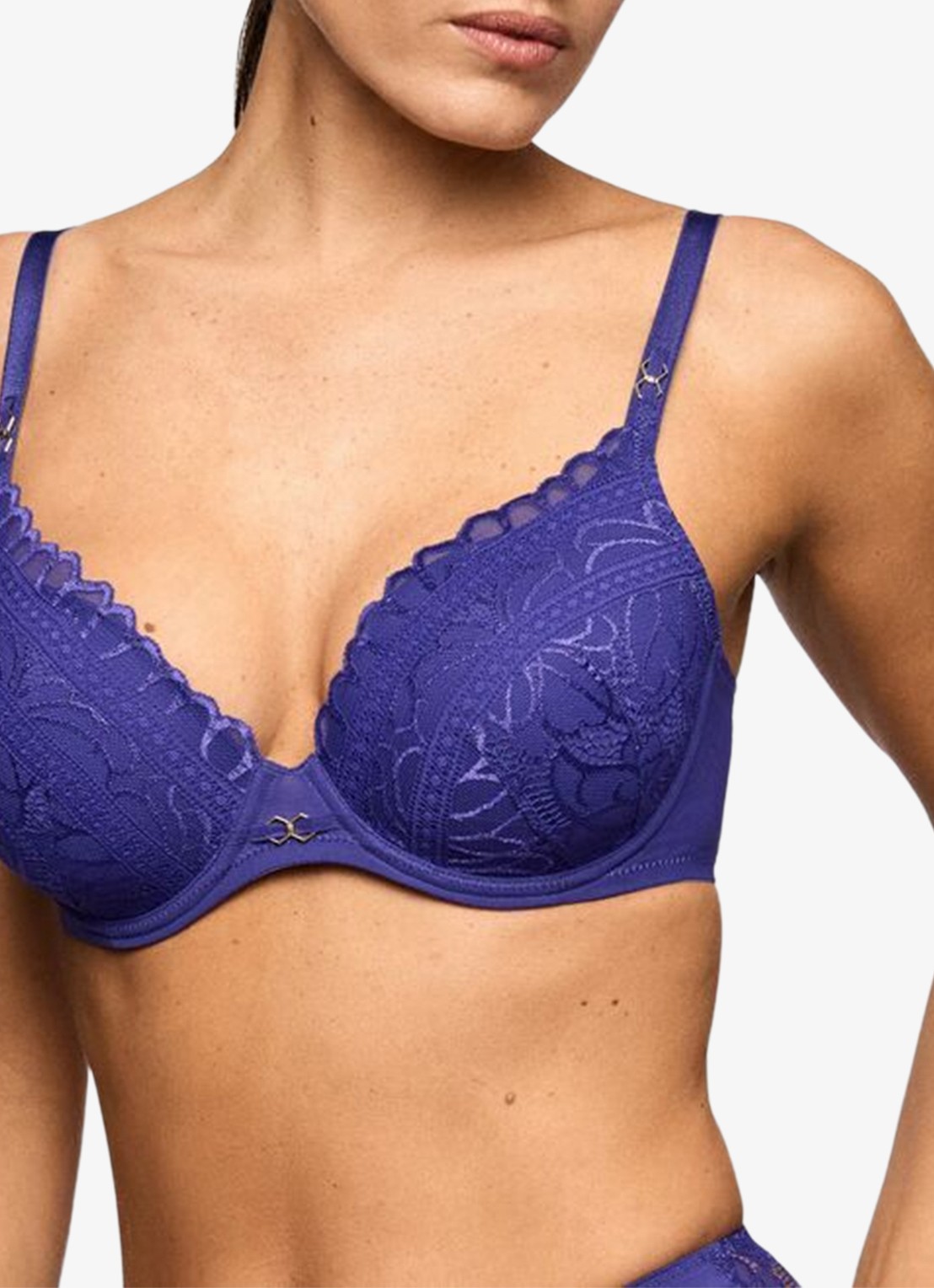 Marie Jo Cerina voorgevormde beugel bh met kant - detail 4 donkerblauw