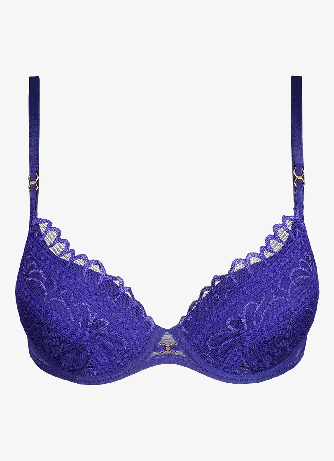 Marie Jo Cerina voorgevormde beugel bh met kant - voorkant donkerblauw
