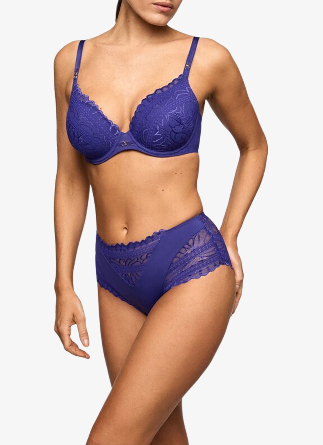 Marie Jo Cerina voorgevormde beugel bh met kant - voorkant 2 donkerblauw