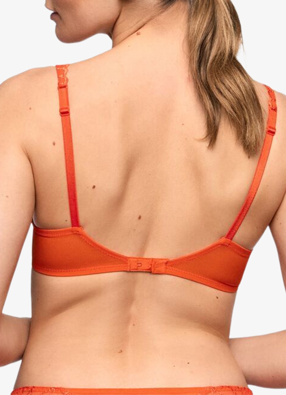 Marie Jo Cerina voorgevormde plunge bh met overlay van kant - achterkant 3 oranje