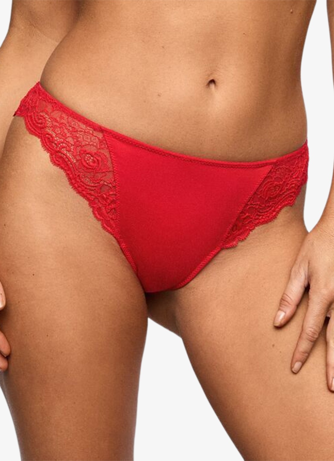 Marie Jo Cyrile slip met kant - detail rood