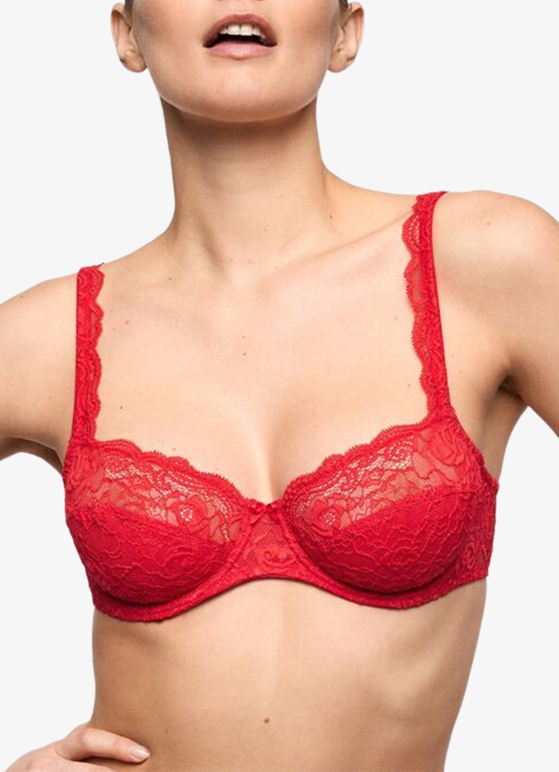 Marie Jo Cyrile voorgevormde bh met overlay van kant - detail 2 rood
