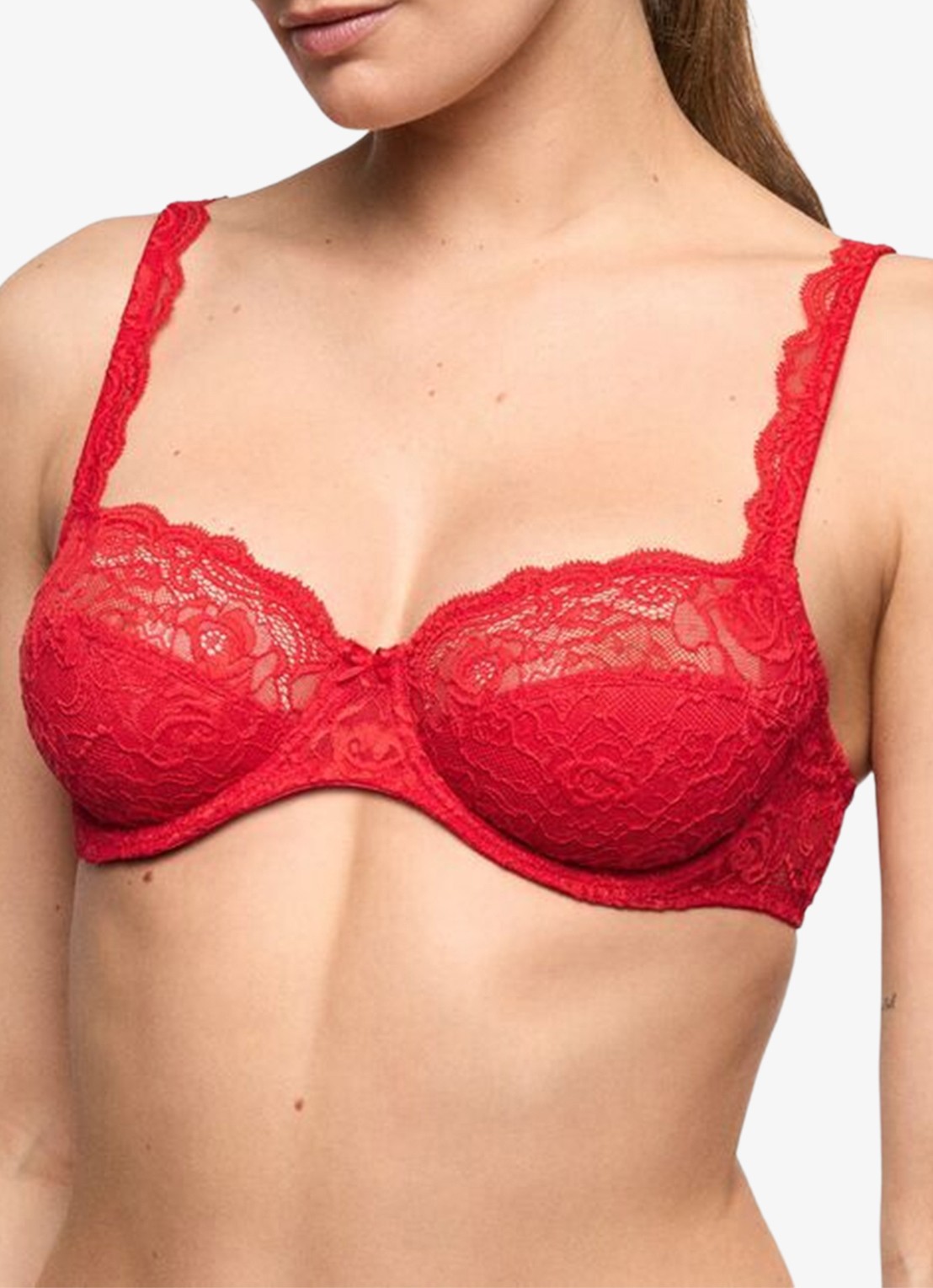 Marie Jo Cyrile voorgevormde bh met overlay van kant - detail 3 rood