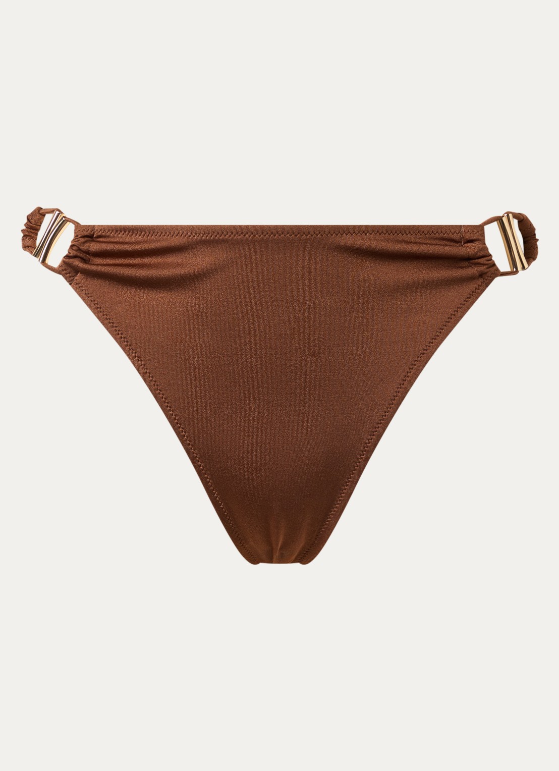 Marie Jo Hello Sunset bikinislip met glanzende finish - voorkant cognac