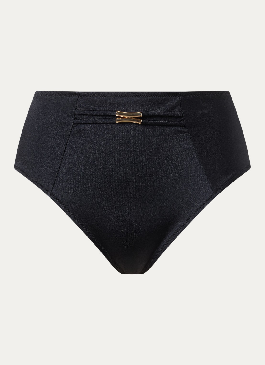 Marie Jo Hello Sunset high waisted bikinislip met glazende finish - voorkant 3 zwart