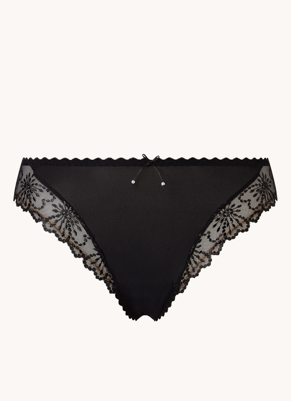 Marie Jo Jane slip met mesh en borduring - voorkant zwart