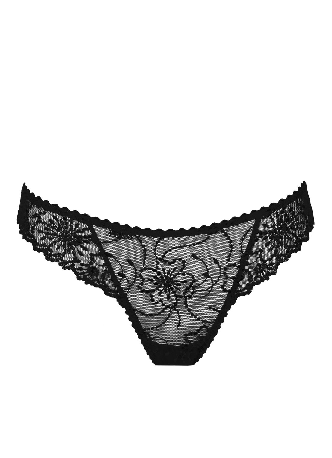 Marie Jo Jane string met borduring - voorkant 2 zwart